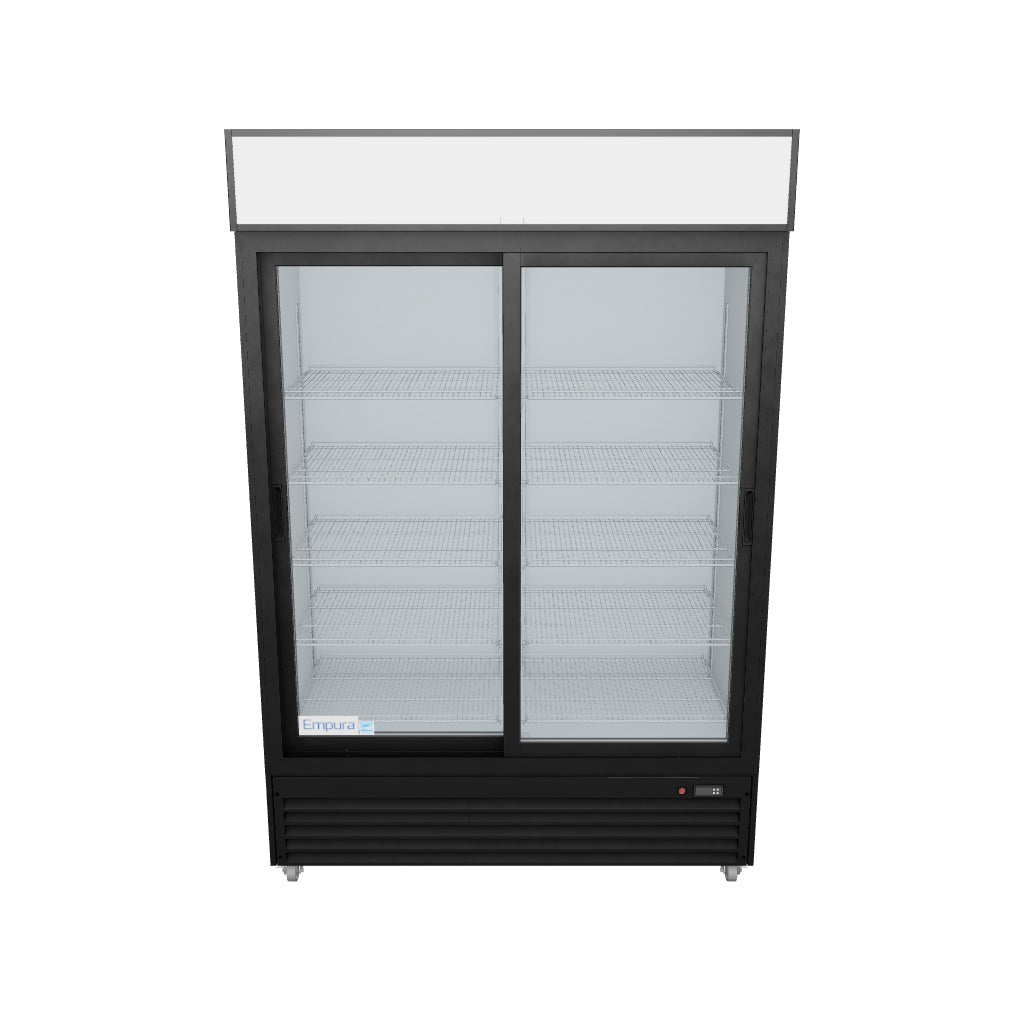 Empura 52" Black Sliding Glass 2 Door Merchandiser Refrigerator with ClearKeeper™ Glass, 42 Cu. Ft., LED Lighting, 8 Adjustable Shelves - Image 18