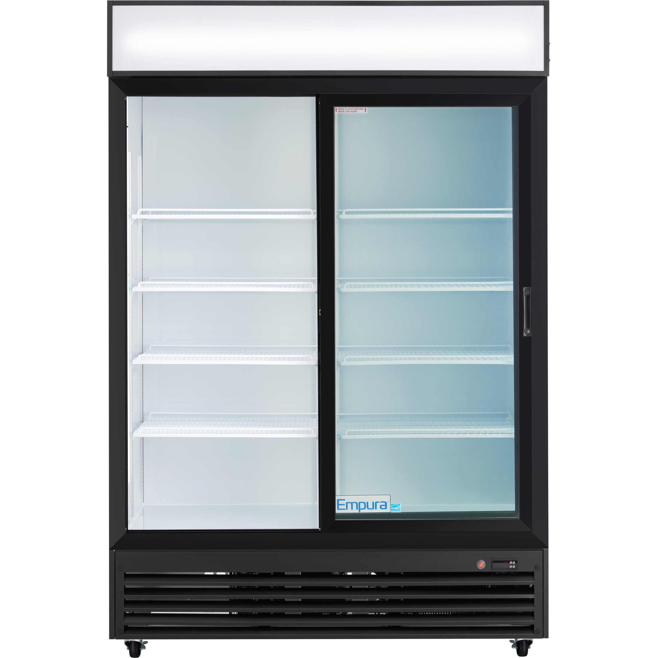 Empura 52" Black Sliding Glass 2 Door Merchandiser Refrigerator with ClearKeeper™ Glass, 42 Cu. Ft., LED Lighting, 8 Adjustable Shelves - Image 23