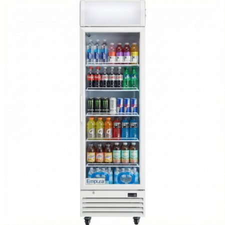 Empura 23" White Swing Glass Door Merchandiser Refrigerator with ClearKeeper™ Glass, 12 Cu. Ft., LED Lighting, 5 Adjustable Shelves