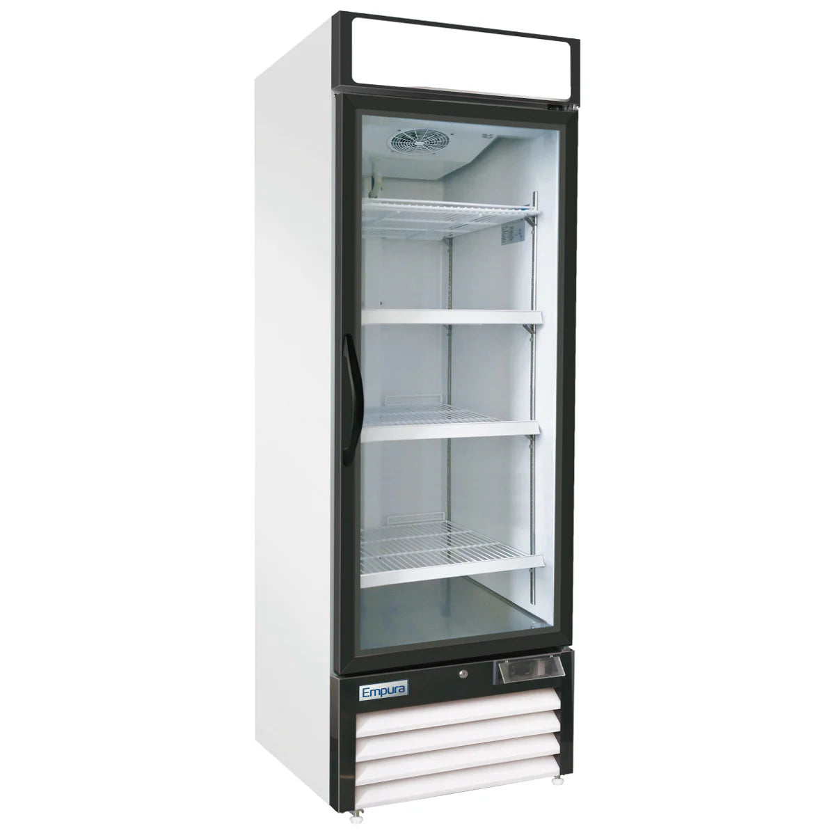 Empura 27" White Swing Glass Door Merchandiser Freezer with ClearKeeper™ Glass, 19.2 Cu. Ft., LED Lighting, 4 Adjustable Shelves