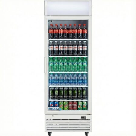Empura 28" White Swing Glass Door Merchandiser Refrigerator with ClearKeeper™ Glass, 21 Cu. Ft., LED Lighting, 5 Adjustable Shelves