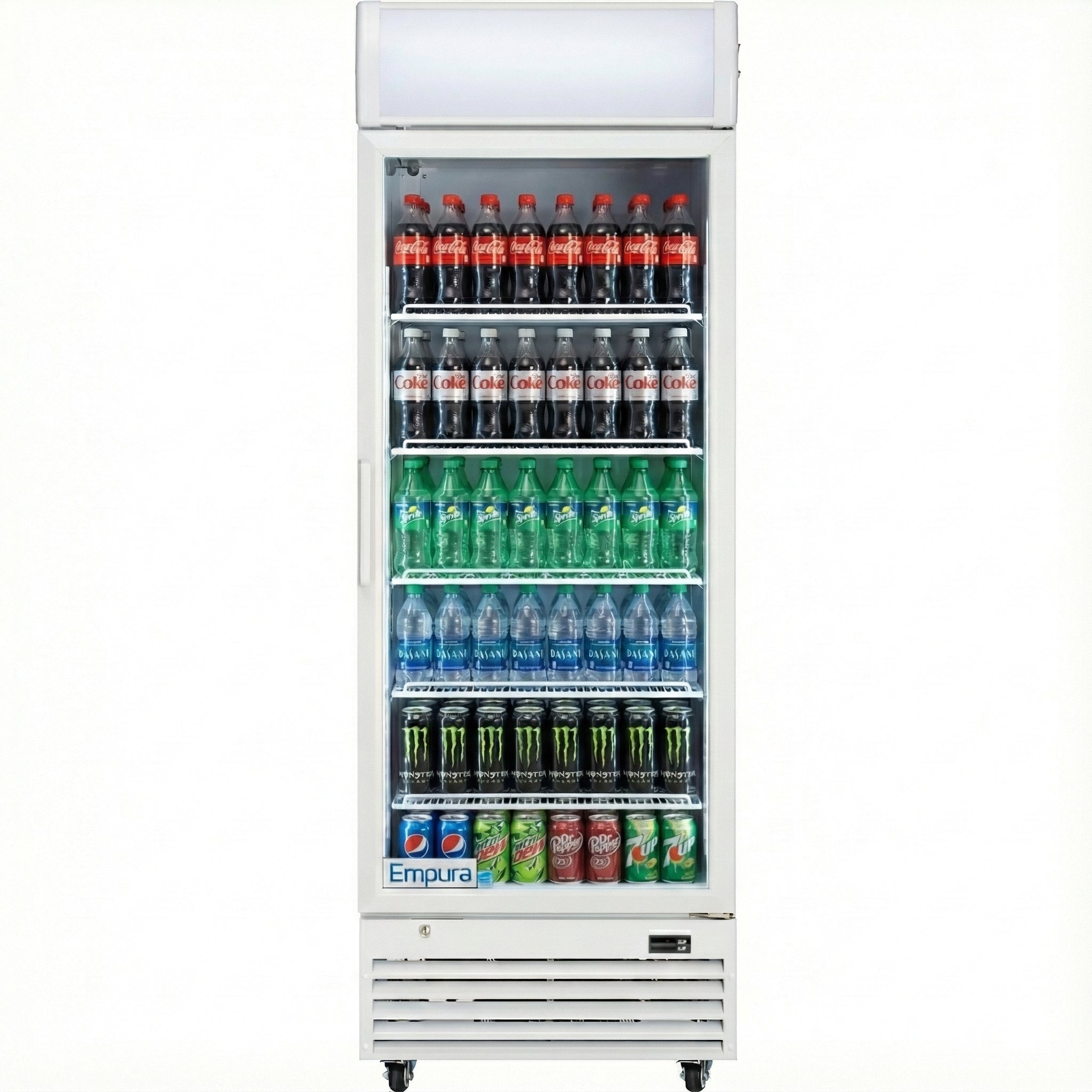 Empura 28" White Swing Glass Door Merchandiser Refrigerator with ClearKeeper™ Glass, 21 Cu. Ft., LED Lighting, 5 Adjustable Shelves