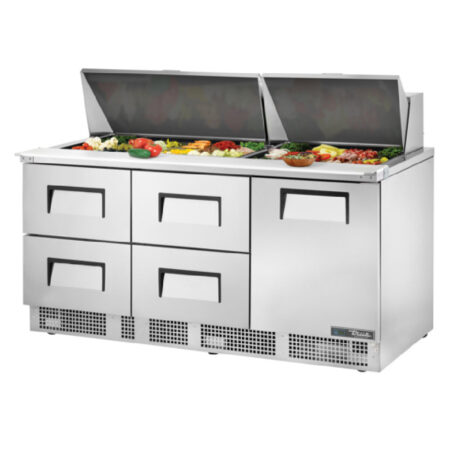 True Refrigeration TFP-72-30M-D-4-HC Sandwich/Salad Unit Three-section