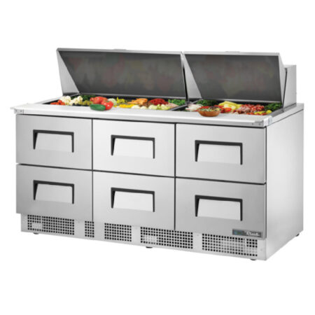 True Refrigeration TFP-72-30M-D-6-HC Sandwich/Salad Unit Three-section