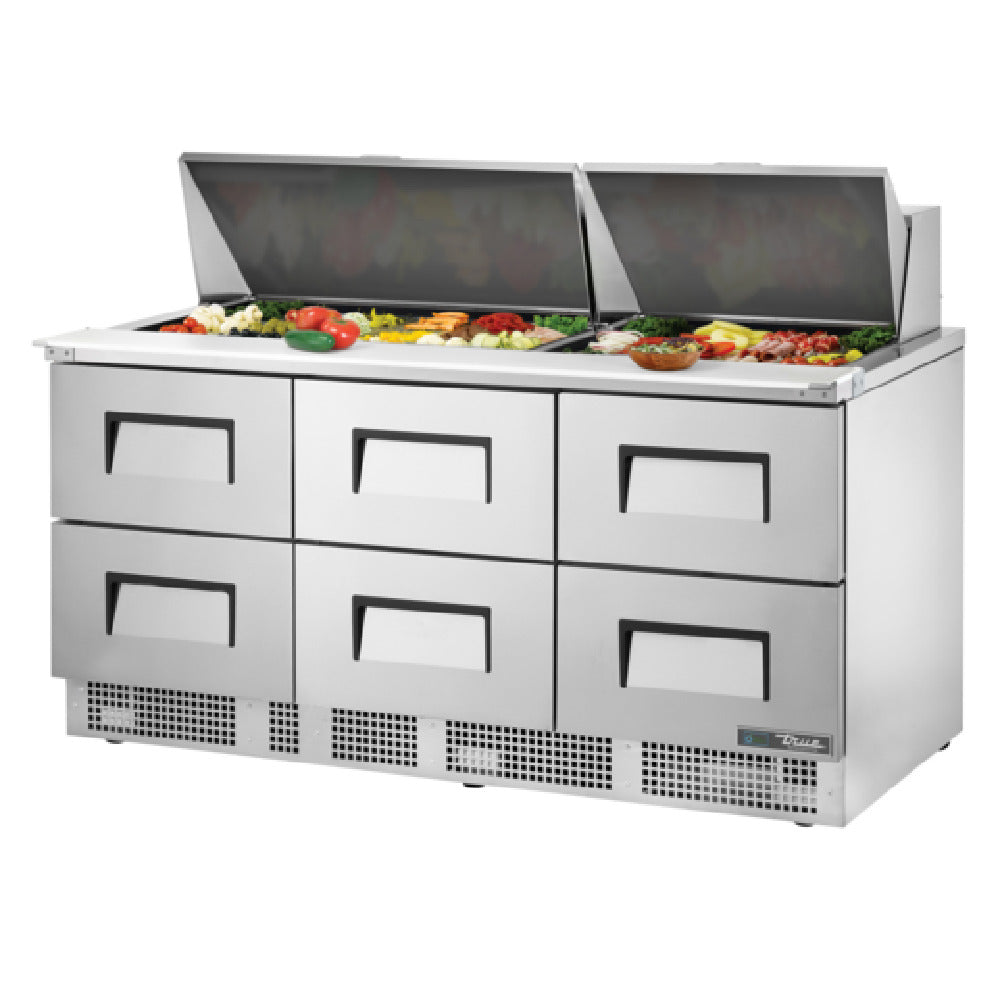True Refrigeration TFP-72-30M-D-6-HC Sandwich/Salad Unit Three-section