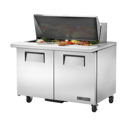 True Refrigeration TSSU-48-18M-B-HC Mega Top Sandwich/Salad Unit (18) 1/6 Size (4"D) Poly Pans